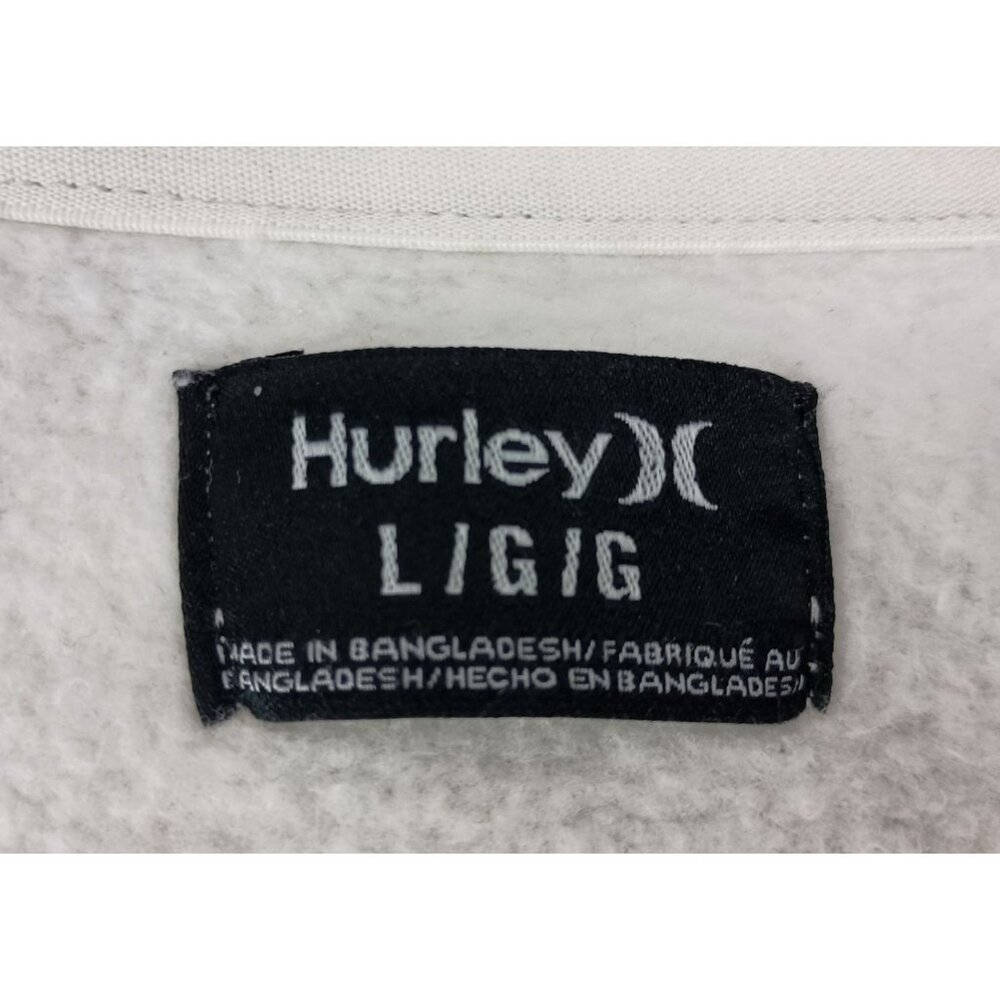 Men's Hurley Reflective Logo Full-Zip Fleece Hoodie Gray Size L - Picture 7 of 9